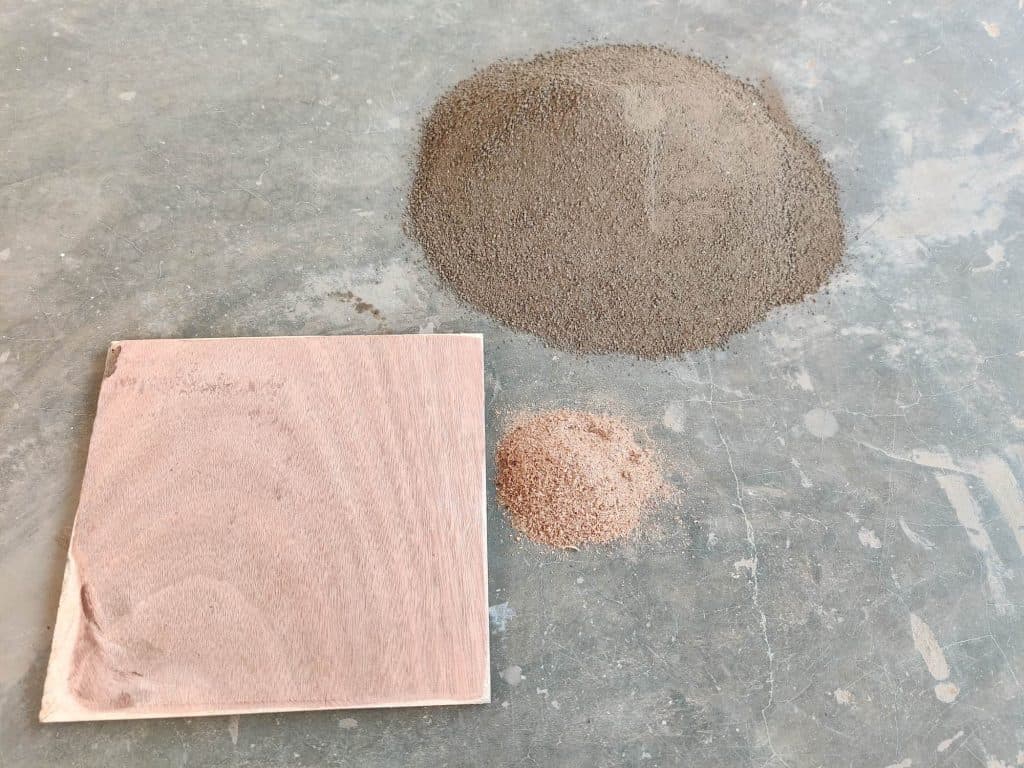 Prepared Molela clay and plywood board from the terracotta workshop kit